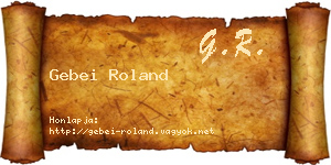 Gebei Roland névjegykártya